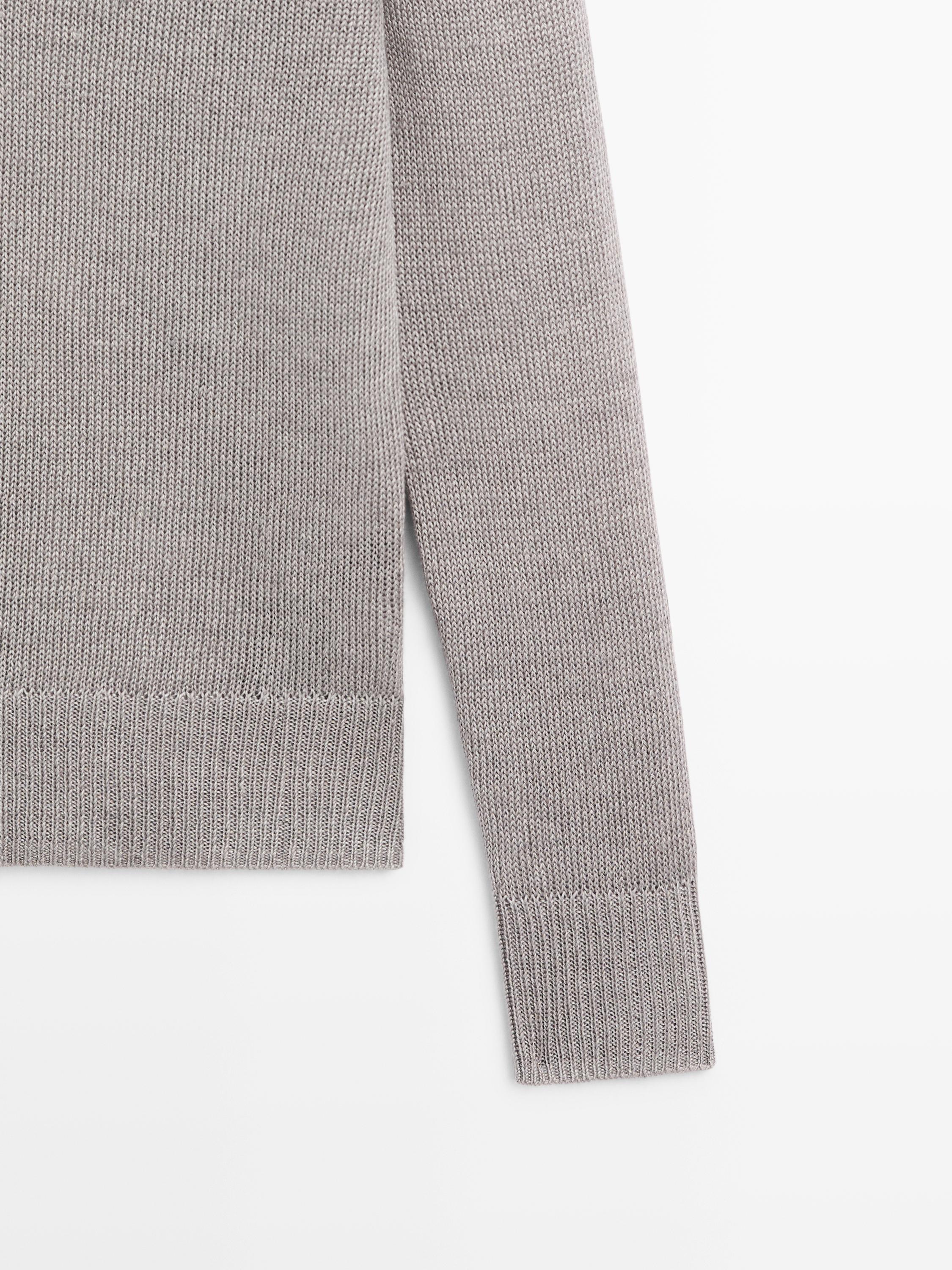 Pull en maille 100 % lin à col V